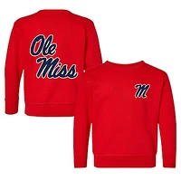 Toddler Chad & Jake Red Ole Miss Rebels Logo Pullover Sweatshirt