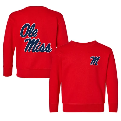 Toddler Chad & Jake Red Ole Miss Rebels Logo Pullover Sweatshirt