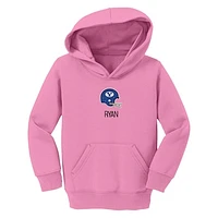 Toddler Chad & Jake  Pink BYU Cougars Helmet Personalized Pullover Hoodie