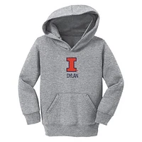 Toddler Chad & Jake  Heather Gray Illinois Fighting Illini Primary Logo Personalized Pullover Hoodie