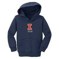 Toddler Chad & Jake  Navy Illinois Fighting Illini Primary Logo Personalized Pullover Hoodie