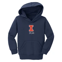 Toddler Chad & Jake  Navy Illinois Fighting Illini Primary Logo Personalized Pullover Hoodie
