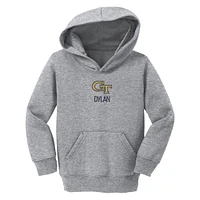 Toddler Chad & Jake  Heather Gray Georgia Tech Yellow Jackets Primary Logo Personalized Pullover Hoodie