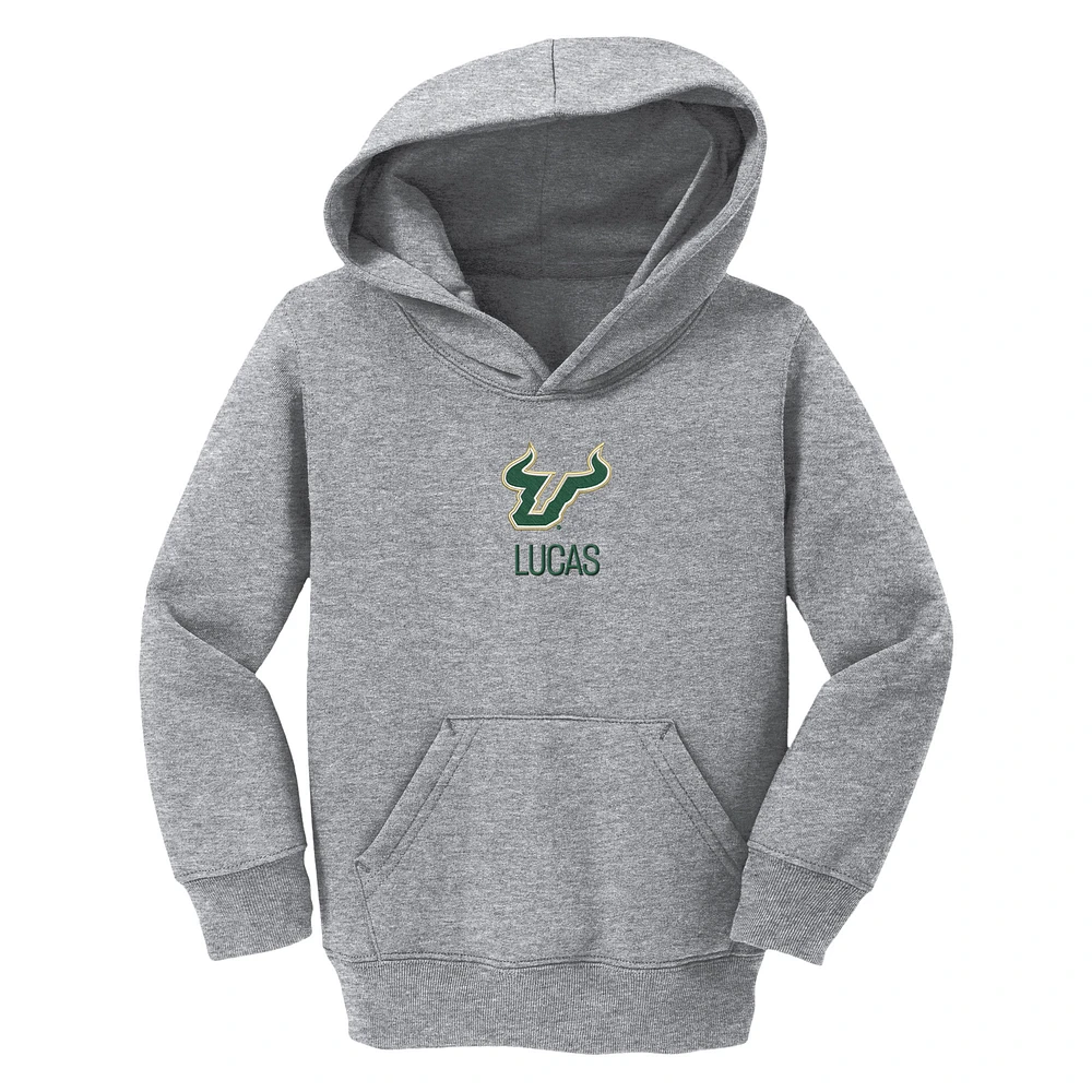 Toddler Chad & Jake Heather Gray South Florida Bulls Primary Logo Personalized Pullover Hoodie