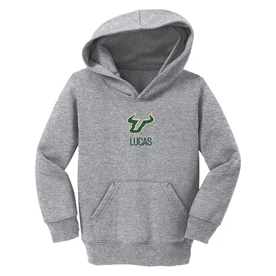 Toddler Chad & Jake  Heather Gray South Florida Bulls Primary Logo Personalized Pullover Hoodie