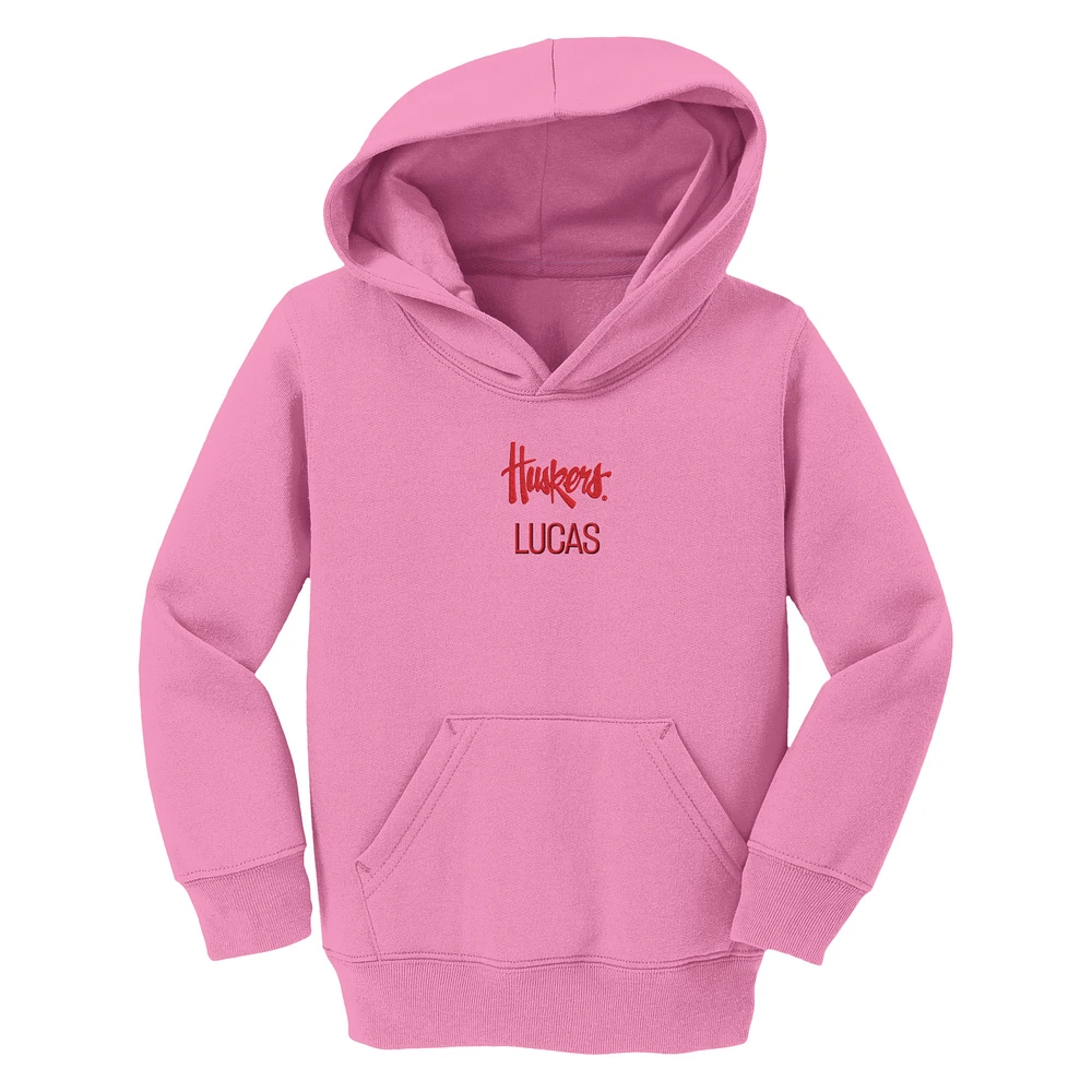 Toddler Chad & Jake Nebraska Huskers Wordmark Personalized Pullover Hoodie