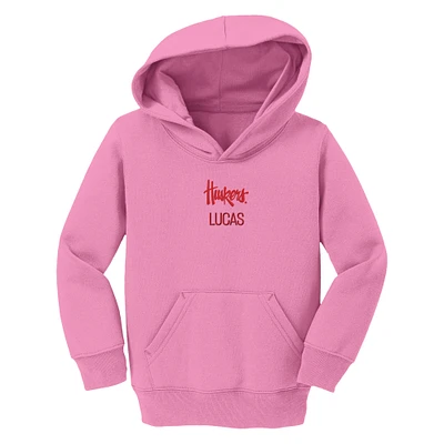 Toddler Chad & Jake Nebraska Huskers Wordmark Personalized Pullover Hoodie