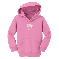 Toddler Chad & Jake  Pink Georgia Tech Yellow Jackets Primary Logo Personalized Pullover Hoodie