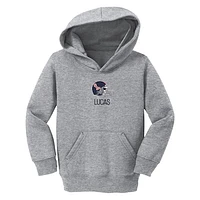 Toddler Chad & Jake  Heather Gray Ole Miss Rebels Helmet Personalized Pullover Hoodie