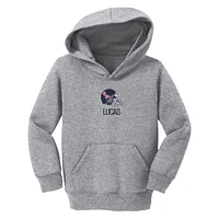 Toddler Chad & Jake  Heather Gray Ole Miss Rebels Helmet Personalized Pullover Hoodie