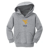 Toddler Chad & Jake  Heather Gray West Virginia Mountaineers Primary Logo Personalized Pullover Hoodie