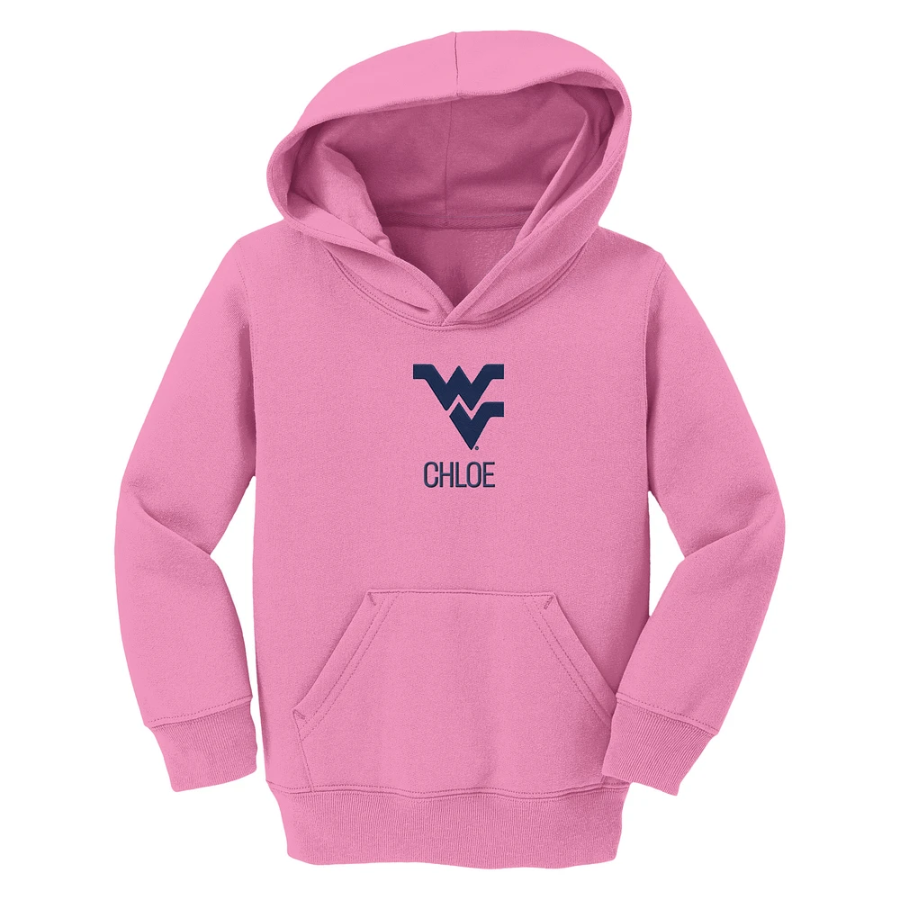 Toddler Chad & Jake Pink West Virginia Mountaineers Primary Logo Personalized Pullover Hoodie