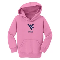 Toddler Chad & Jake  Pink West Virginia Mountaineers Primary Logo Personalized Pullover Hoodie