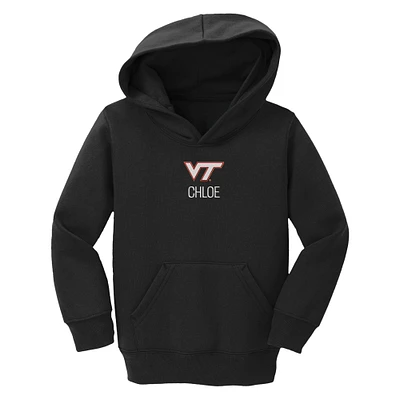 Toddler Chad & Jake  Black Virginia Tech Hokies Primary Logo Personalized Pullover Hoodie