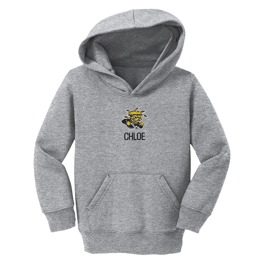 Toddler Chad & Jake Heather Gray Wichita State Shockers Primary Logo Personalized Pullover Hoodie