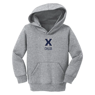 Toddler Chad & Jake  Heather Gray Xavier Musketeers Primary Logo Personalized Pullover Hoodie