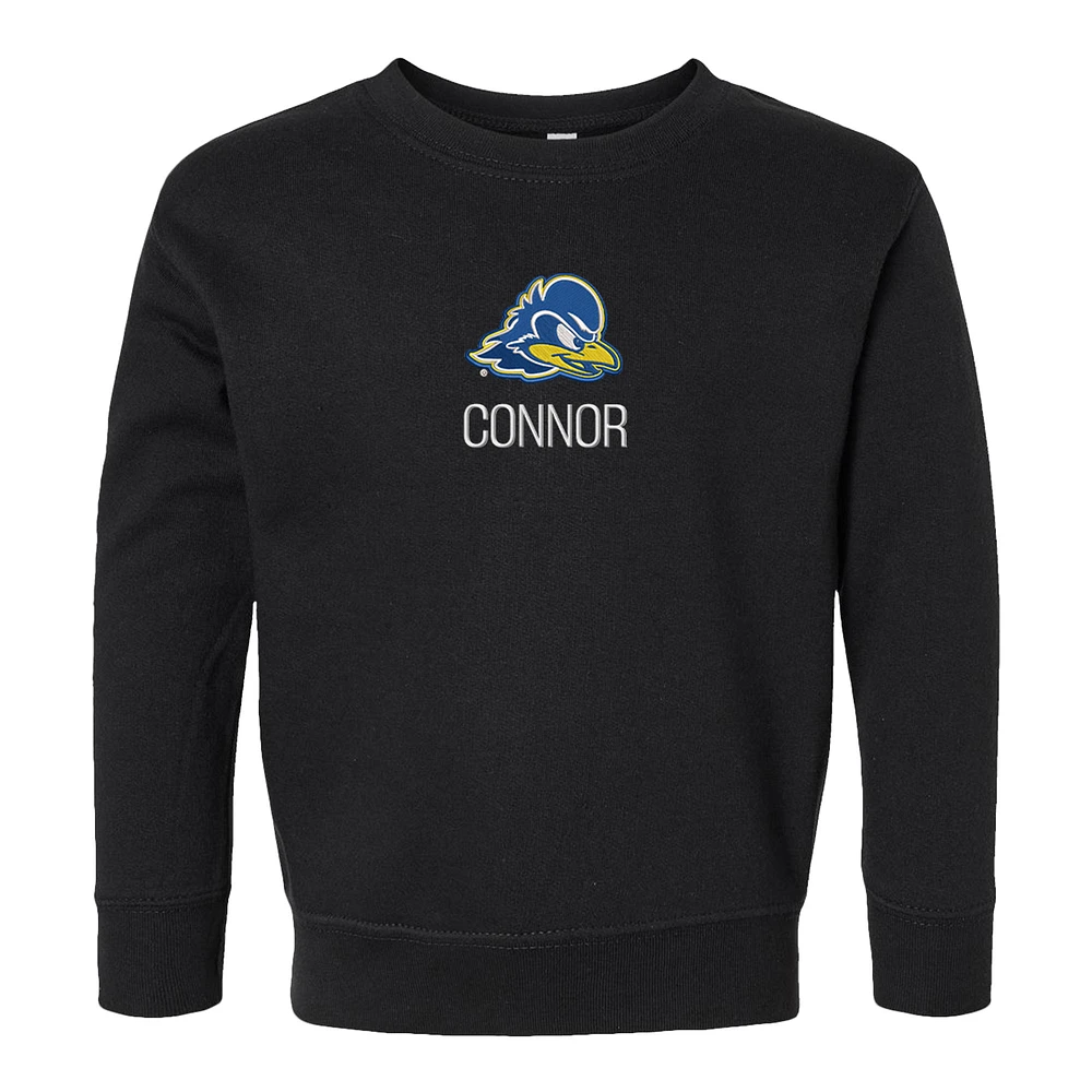 Toddler Chad & Jake  Black Delaware Fightin' Blue Hens Secondary Logo Personalized Pullover Sweatshirt