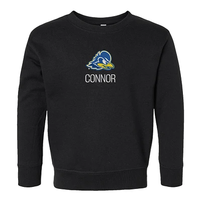 Toddler Chad & Jake  Black Delaware Fightin' Blue Hens Secondary Logo Personalized Pullover Sweatshirt