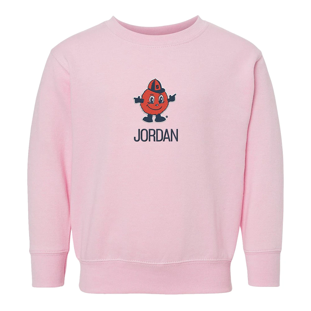 Toddler Chad & Jake Pink Syracuse Orange Mascot Personalized Pullover Sweatshirt