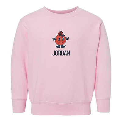 Toddler Chad & Jake  Pink Syracuse Orange Mascot Personalized Pullover Sweatshirt
