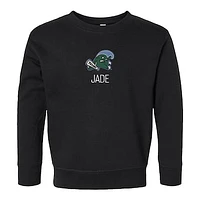 Toddler Chad & Jake  Black Tulane Green Wave Primary Logo Personalized Pullover Sweatshirt