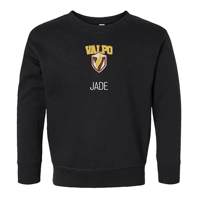 Toddler Chad & Jake  Black Valparaiso University Secondary Logo Personalized Pullover Sweatshirt