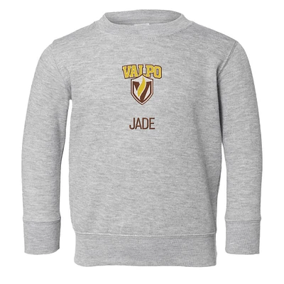 Toddler Chad & Jake  Heather Gray Valparaiso University Secondary Logo Personalized Pullover Sweatshirt