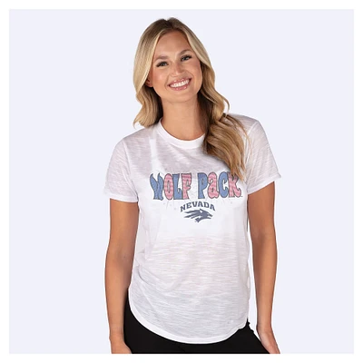 Women's Concepts Sport  White Nevada Wolf Pack Stars and Stripes Infuse Lightweight Slub Knit T-Shirt