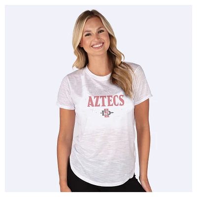 Women's Concepts Sport  White San Diego State Aztecs Fireworks Infuse Lightweight Slub Knit Top