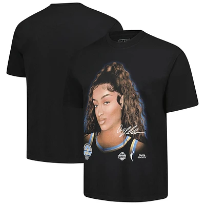 Unisex Playa Society Angel Reese Black Chicago Sky Sketch T-Shirt