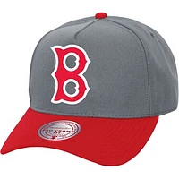 Unisex Mitchell & Ness  Gray Boston Red Sox Basic Coop Pro Adjustable Hat