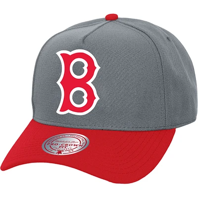 Unisex Mitchell & Ness  Gray Boston Red Sox Basic Coop Pro Adjustable Hat