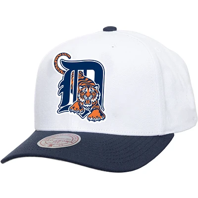 Unisex Mitchell & Ness  White Detroit Tigers Basic Coop Pro Adjustable Hat