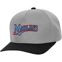 Unisex Mitchell & Ness  Gray Miami Marlins Basic Coop Pro Adjustable Hat