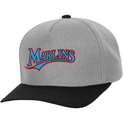 Unisex Mitchell & Ness  Gray Miami Marlins Basic Coop Pro Adjustable Hat