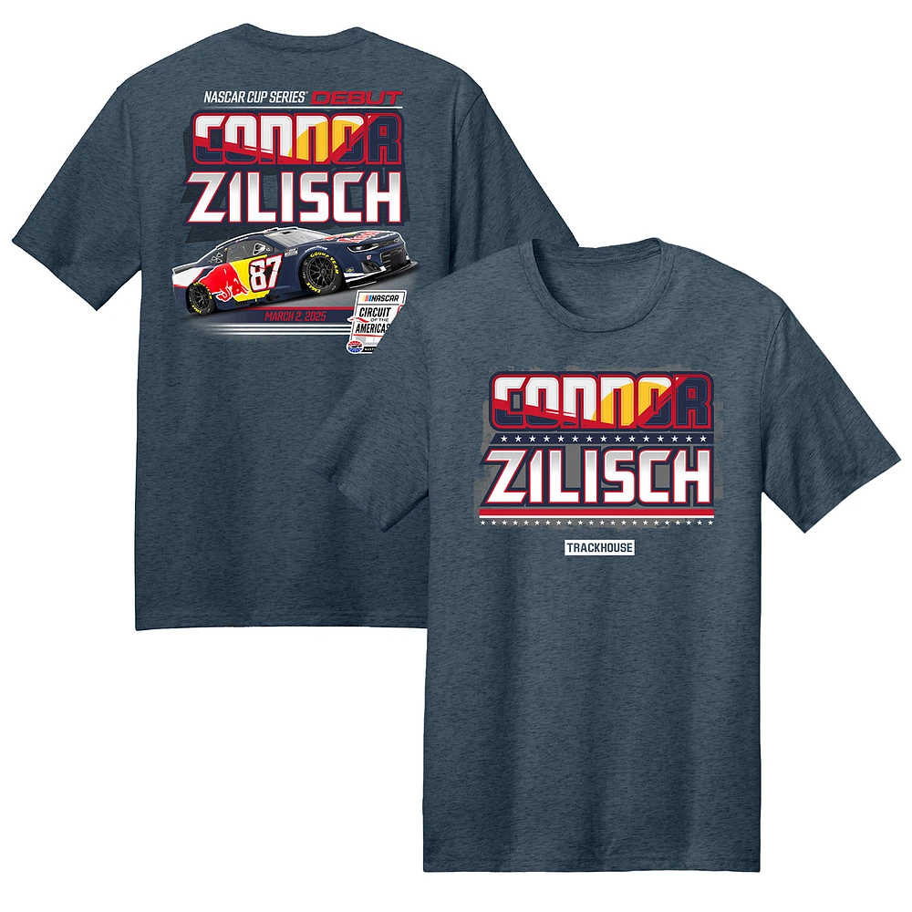 Men's Trackhouse Racing Team Collection Heather Navy Connor Zilisch Red Bull Car T-Shirt