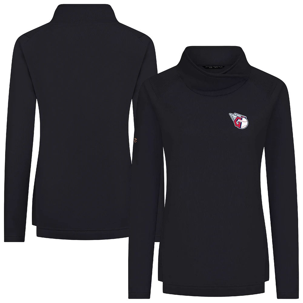 Women's Levelwear Black Cleveland Guardians Advance Insignia 2.0 Raglan Pullover