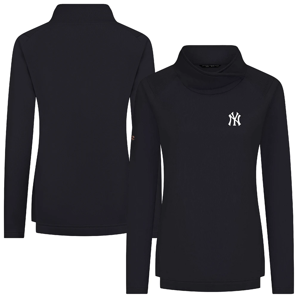 Women's Levelwear Black New York Yankees Advance Insignia 2.0 Raglan Pullover