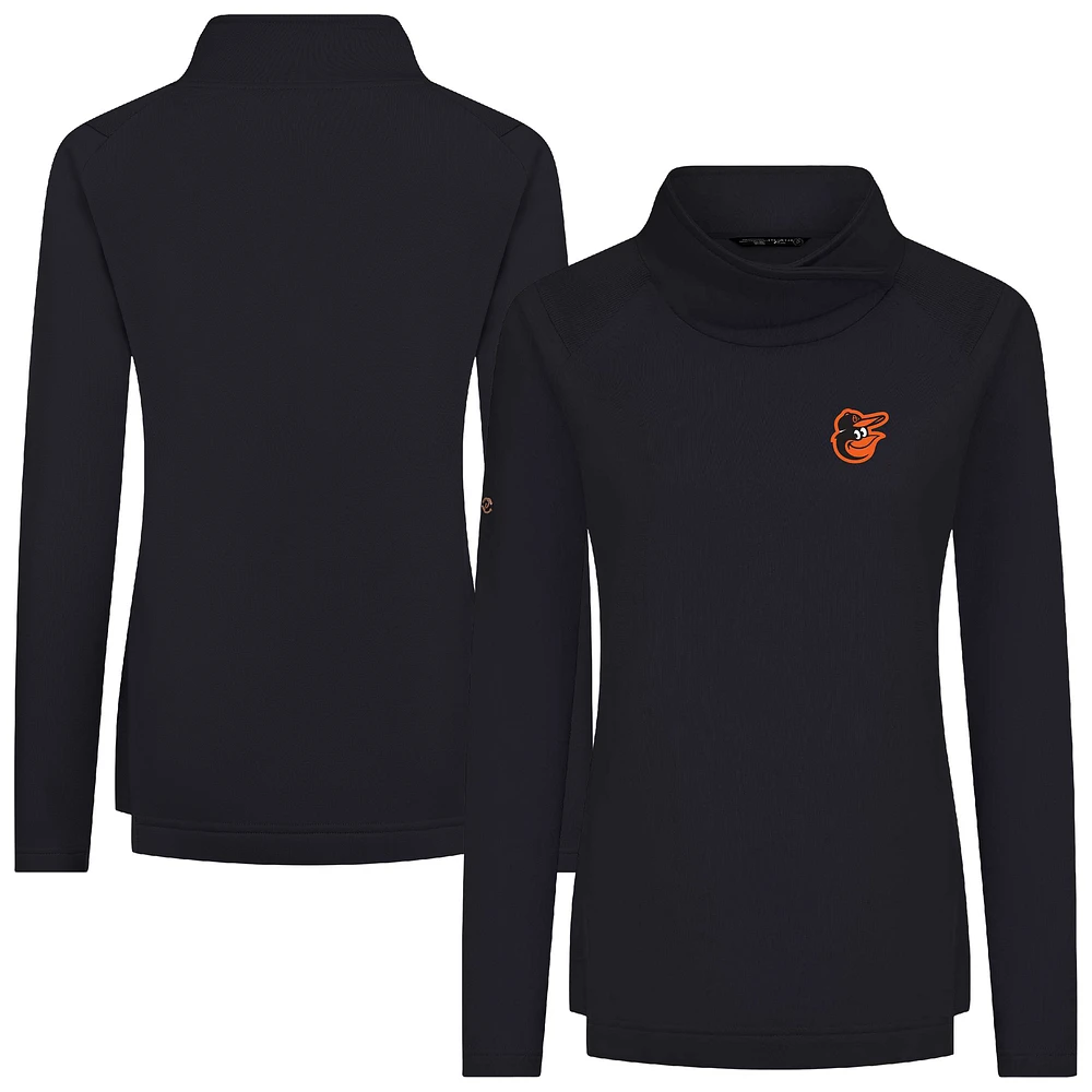 Women's Levelwear Black Baltimore Orioles Advance Insignia 2.0 Raglan Pullover