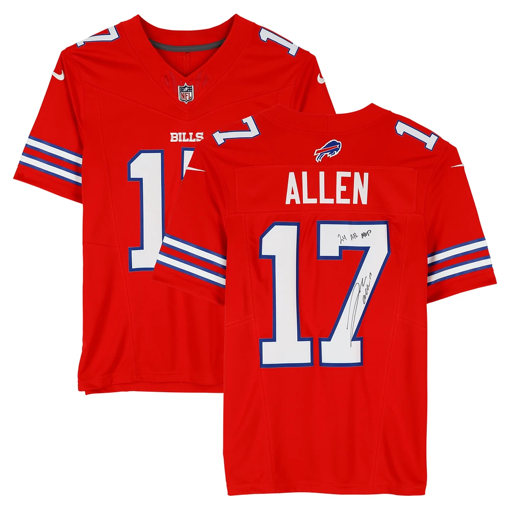 Josh Allen Buffalo Bills Autographed Red Nike Limited Jersey with "24 NFL MVP" Inscription