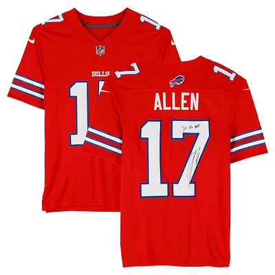 Josh Allen Buffalo Bills Autographed Red Nike Limited Jersey with "24 NFL MVP" Inscription