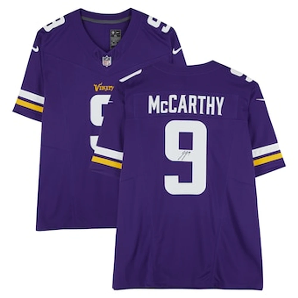 J.J. McCarthy Minnesota Vikings Autographed Nike Limited Jersey