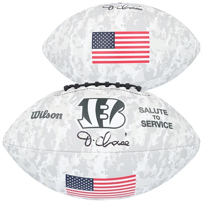 Ja'Marr Chase Cincinnati Bengals Autographed Wilson 2024 Salute To Service Football