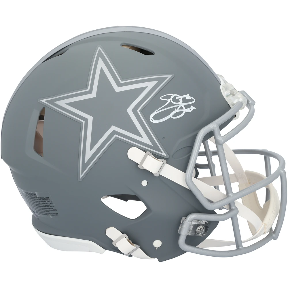 Emmitt Smith Dallas Cowboys Autographed Riddell 2024 Slate Speed Authentic Helmet