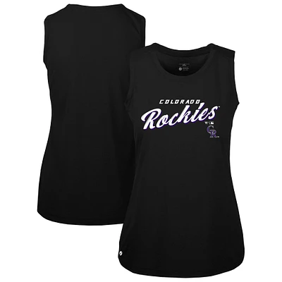 Women's Levelwear  Black Colorado Rockies Macy Tank Top