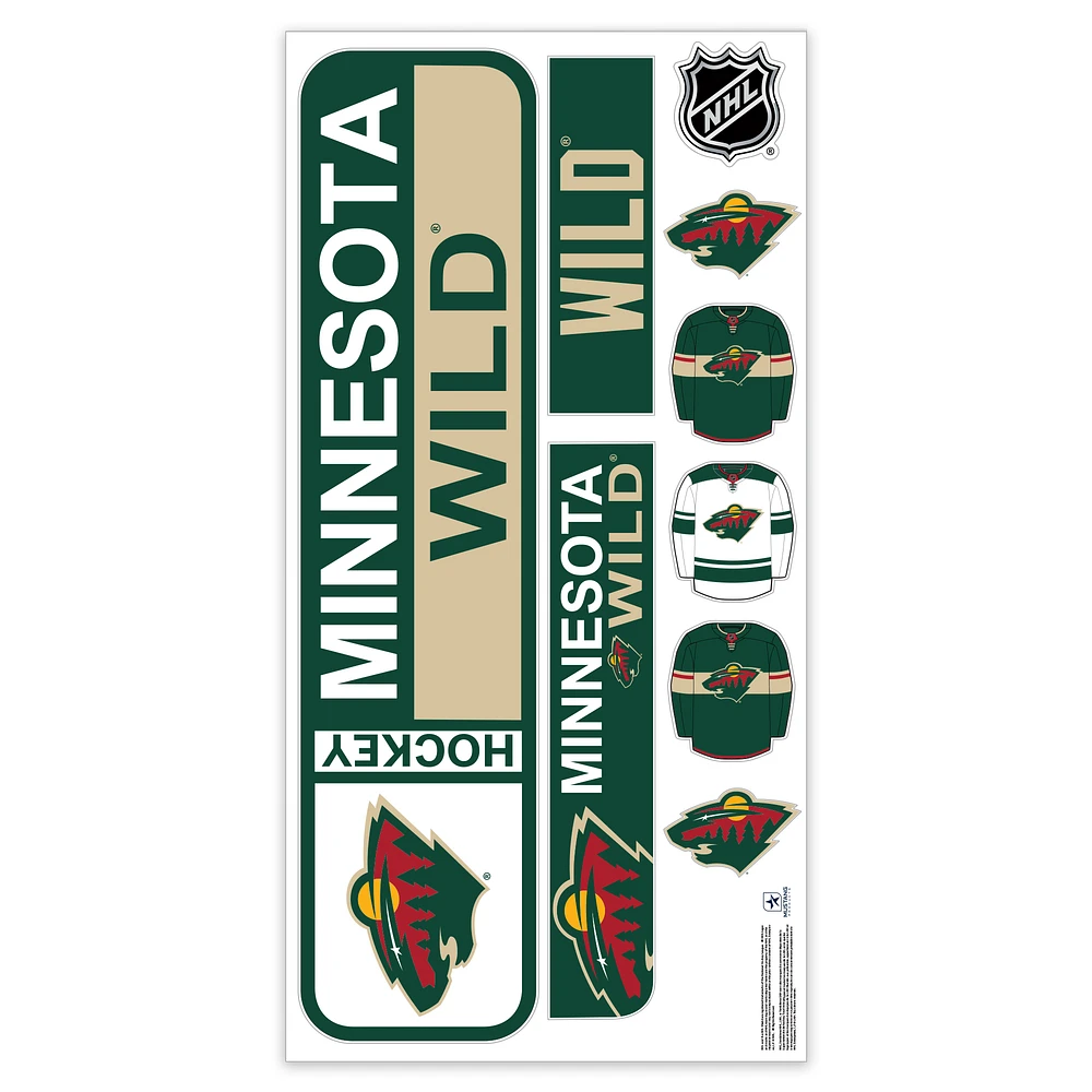 Minnesota Wild Repositionable Street Signs Wall Decal Set