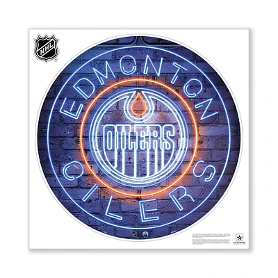 Edmonton Oilers 28" x 28" Repositionable Neon Wall Decal