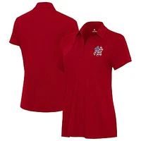 Women's Antigua Red New York Yankees Independence Day Patriotic Logo Era Polo