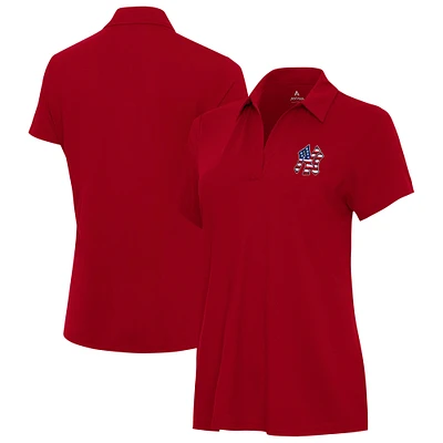 Women's Antigua Red New York Yankees Independence Day Patriotic Logo Era Polo
