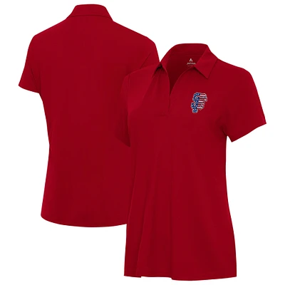 Women's Antigua Red San Francisco Giants Independence Day Patriotic Logo Era Polo